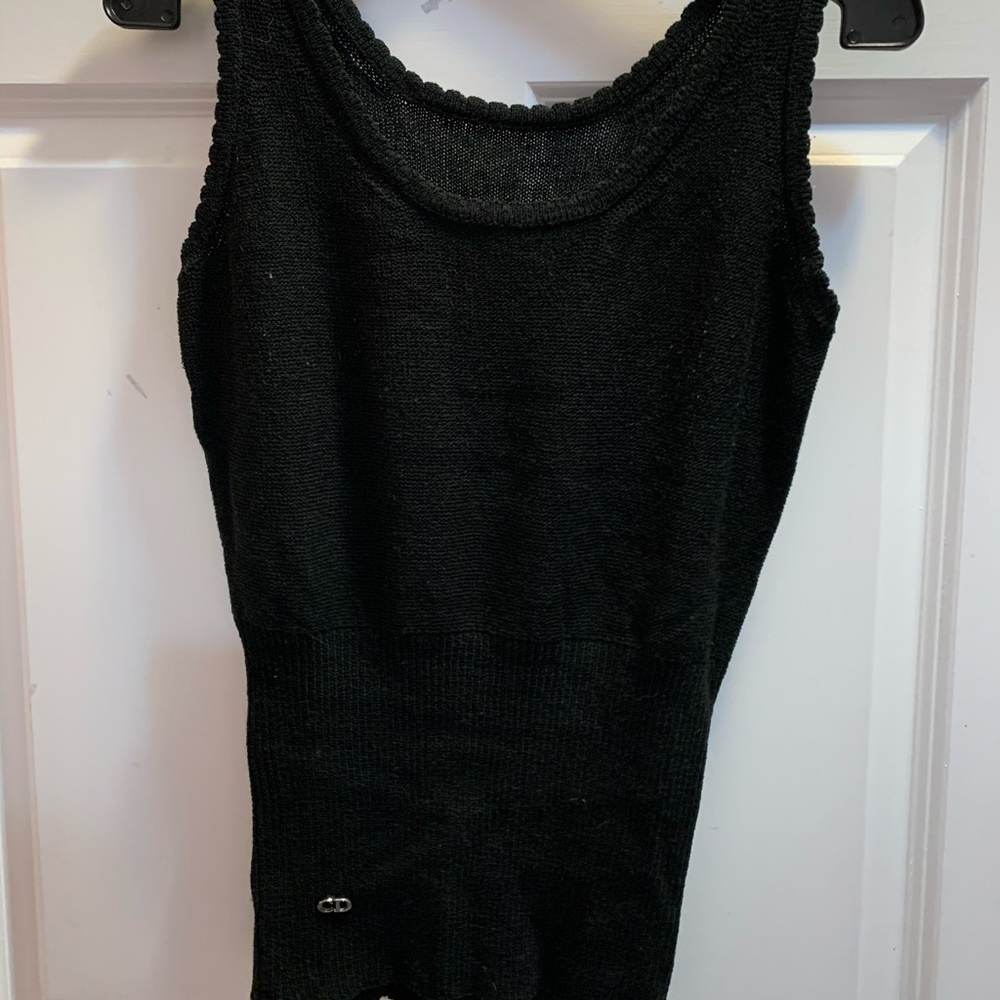 Knitted tank top in black